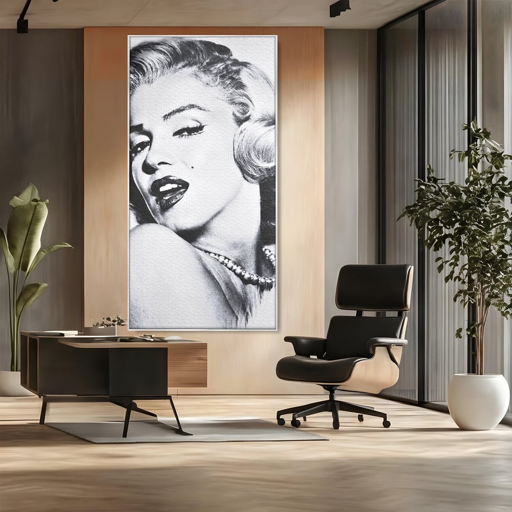 Tablou Canvas Premium LuxCanva® B1118, The Amazing Marilyn Monroe ,Living, Blonda, Actrita, Sex Simbol, PlayBoy, Dormitor, Alb Si Negru