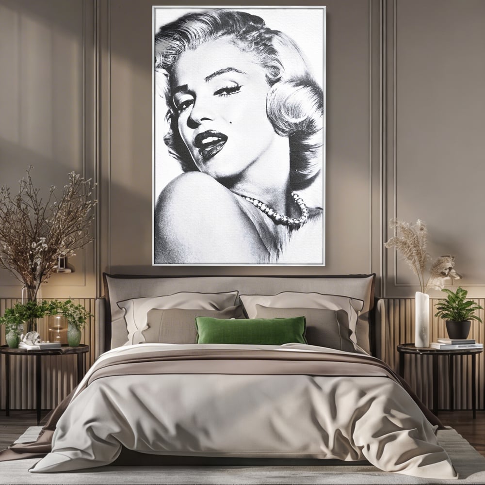 Tablou Canvas Premium LuxCanva® B1118, The Amazing Marilyn Monroe ,Living, Blonda, Actrita, Sex Simbol, PlayBoy, Dormitor, Alb Si Negru