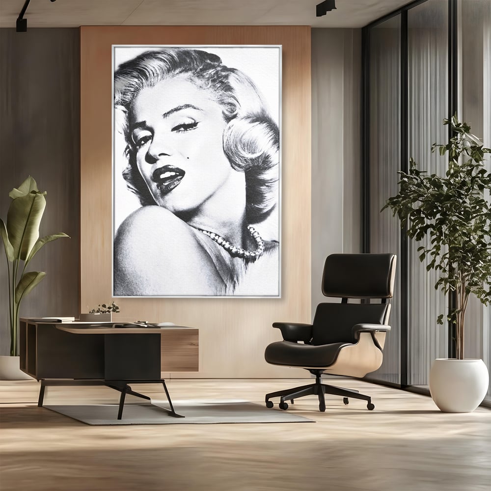 Tablou Canvas Premium LuxCanva® B1118, The Amazing Marilyn Monroe ,Living, Blonda, Actrita, Sex Simbol, PlayBoy, Dormitor, Alb Si Negru