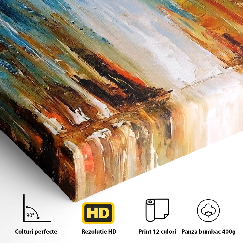 Tablou Canvas Premium LuxCanva® B1120, Abstract Cascade , Living, Abstract, Cascada, Albastru, Dormitor, Liniste, Culori Vibrante