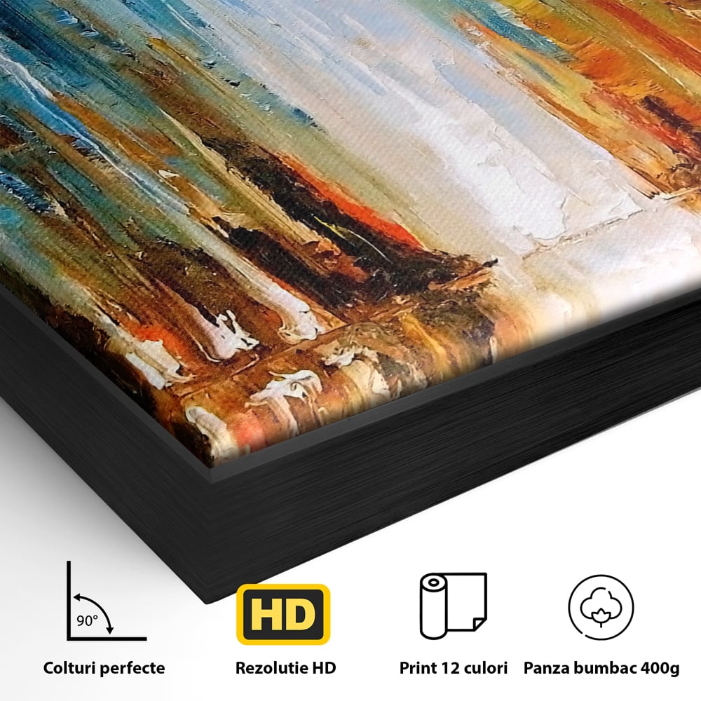 Tablou Canvas Premium LuxCanva® B1120, Abstract Cascade , Living, Abstract, Cascada, Albastru, Dormitor, Liniste, Culori Vibrante