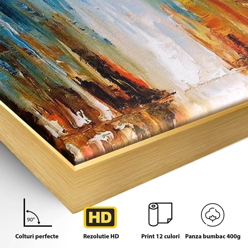 Tablou Canvas Premium LuxCanva® B1120, Abstract Cascade , Living, Abstract, Cascada, Albastru, Dormitor, Liniste, Culori Vibrante