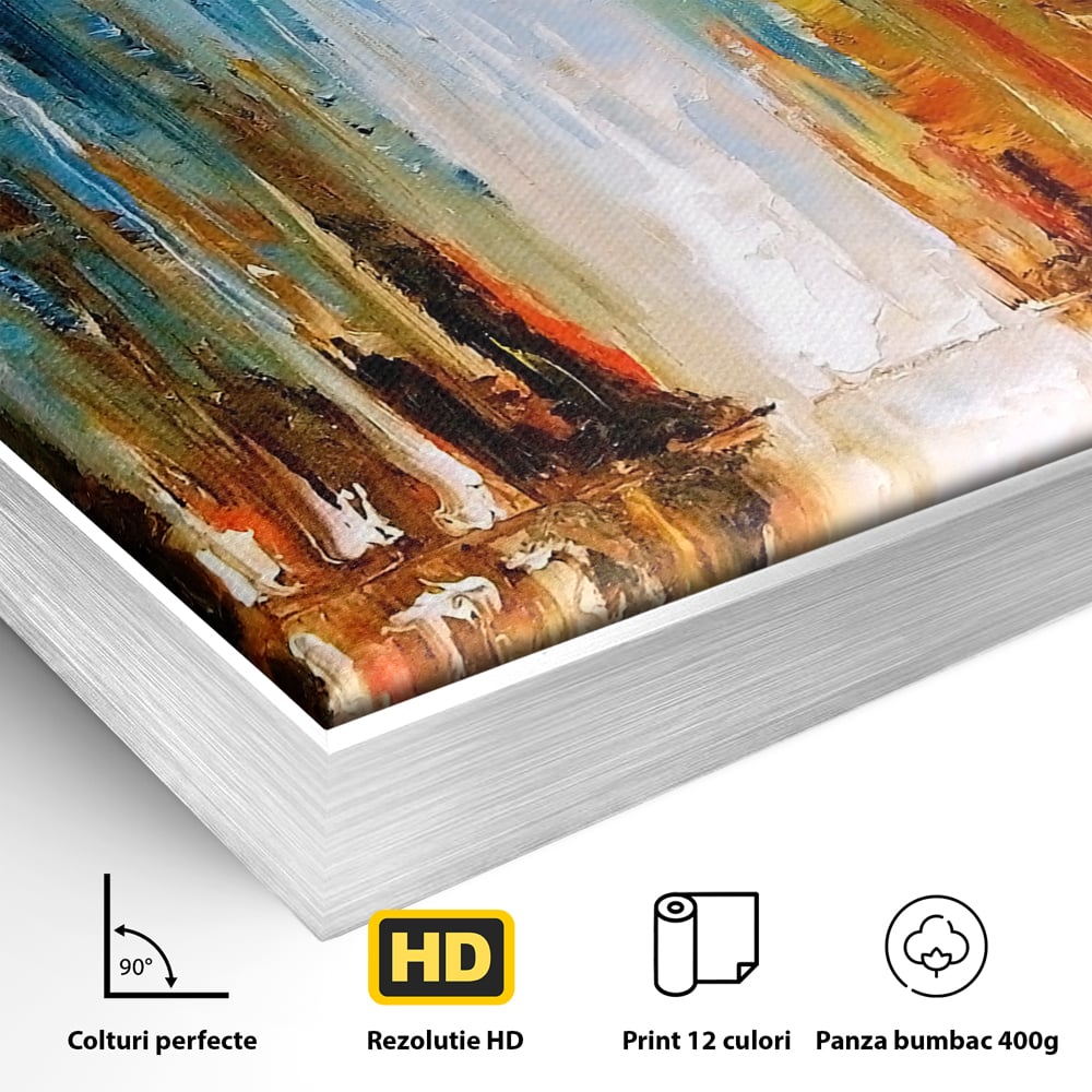 Tablou Canvas Premium LuxCanva® B1120, Abstract Cascade , Living, Abstract, Cascada, Albastru, Dormitor, Liniste, Culori Vibrante