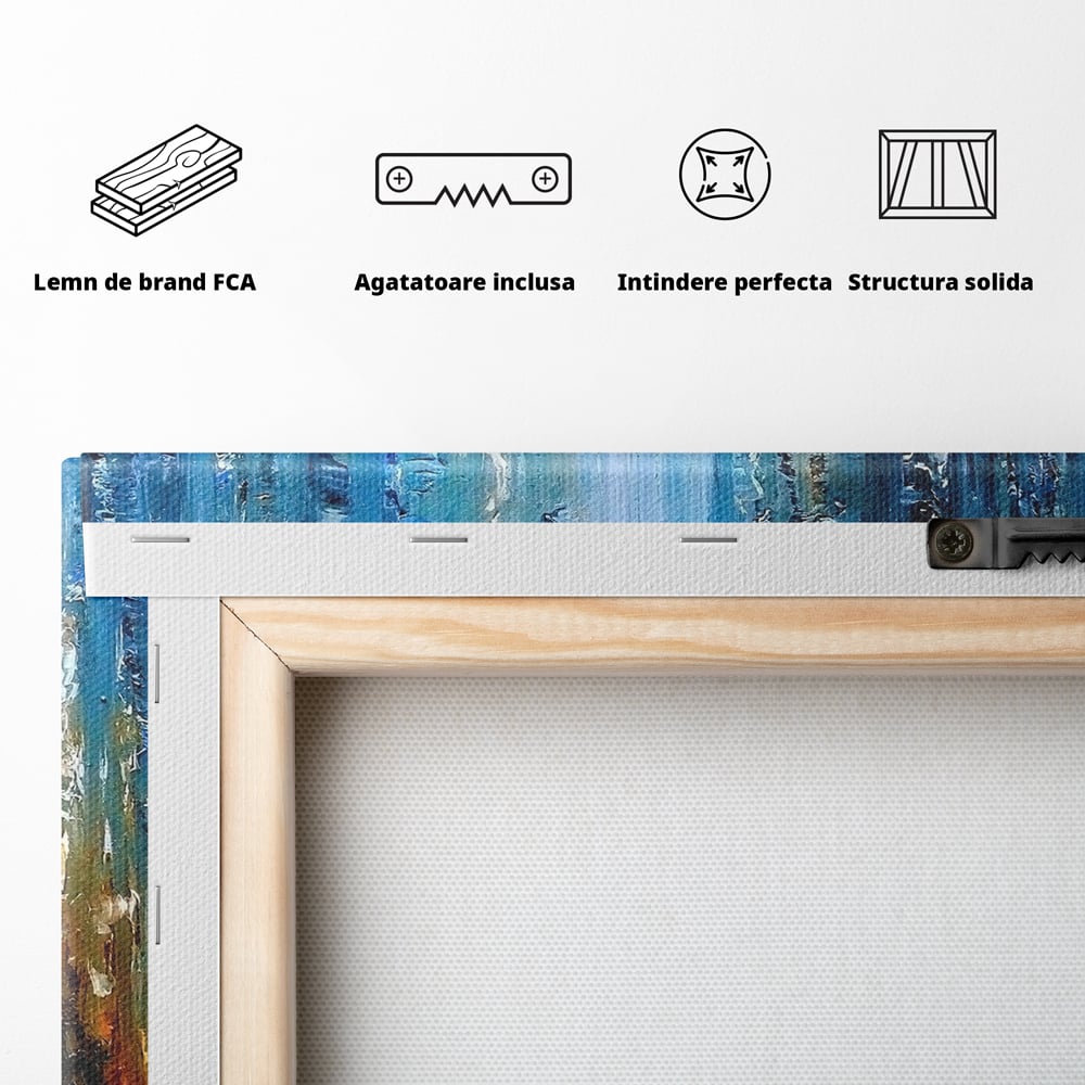 Tablou Canvas Premium LuxCanva® B1120, Abstract Cascade , Living, Abstract, Cascada, Albastru, Dormitor, Liniste, Culori Vibrante