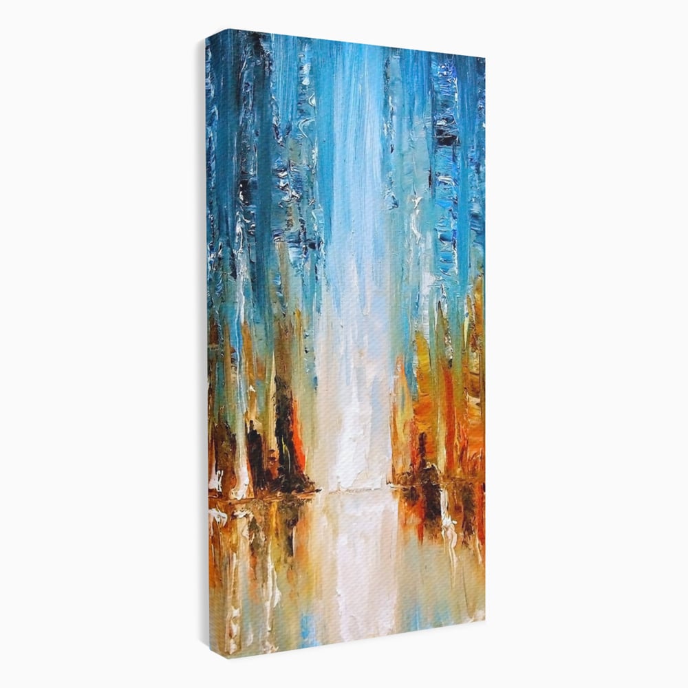Tablou Canvas Premium LuxCanva® B1120, Abstract Cascade , Living, Abstract, Cascada, Albastru, Dormitor, Liniste, Culori Vibrante