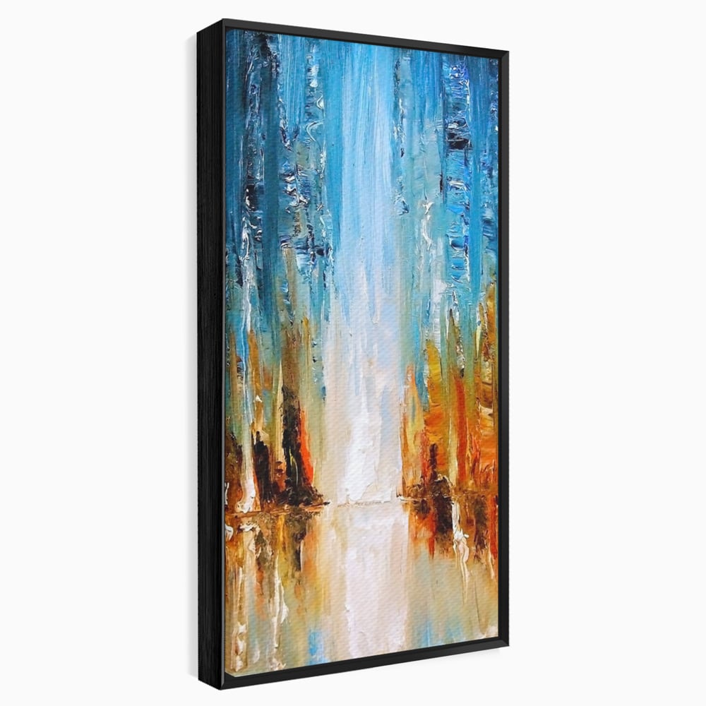 Tablou Canvas Premium LuxCanva® B1120, Abstract Cascade , Living, Abstract, Cascada, Albastru, Dormitor, Liniste, Culori Vibrante