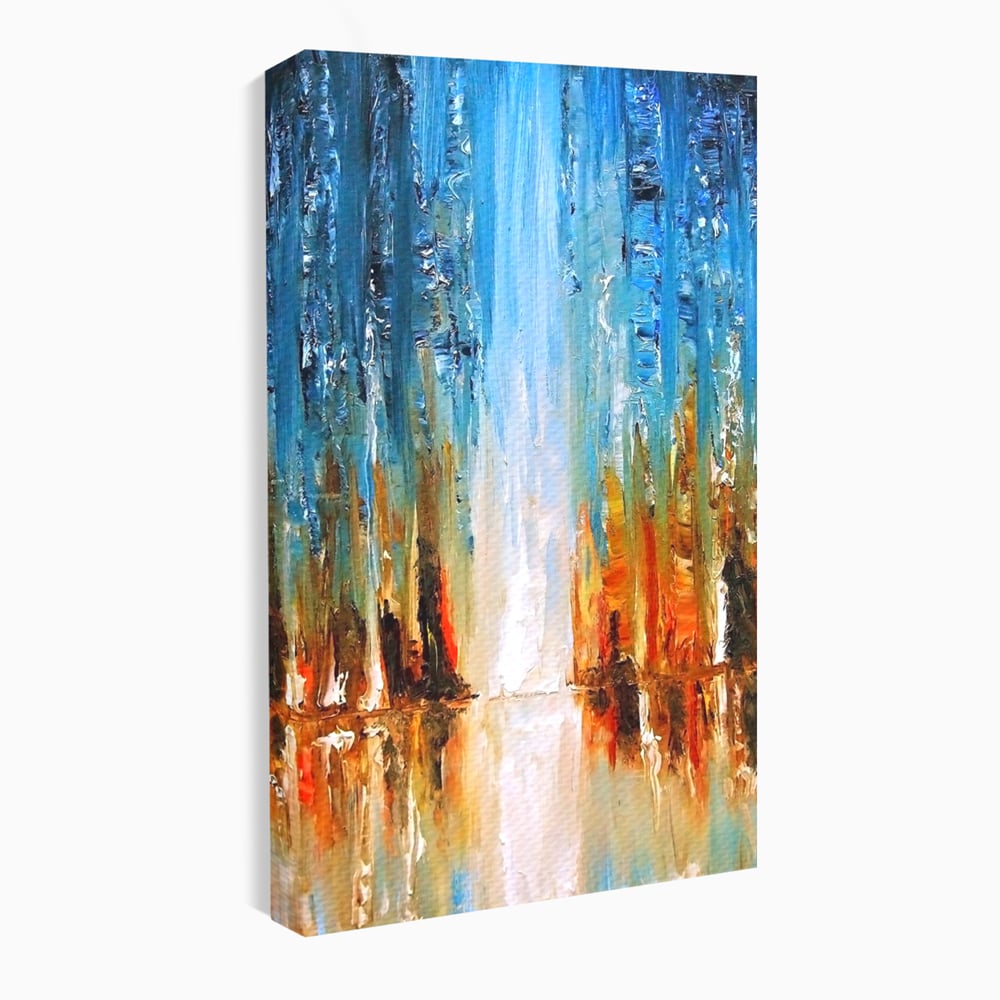 Tablou Canvas Premium LuxCanva® B1120, Abstract Cascade , Living, Abstract, Cascada, Albastru, Dormitor, Liniste, Culori Vibrante