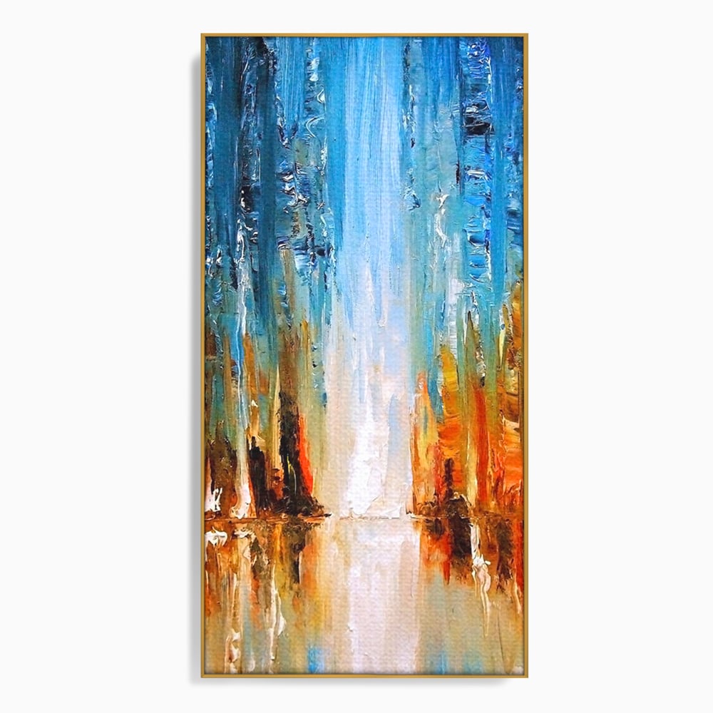 Tablou Canvas Premium LuxCanva® B1120, Abstract Cascade , Living, Abstract, Cascada, Albastru, Dormitor, Liniste, Culori Vibrante