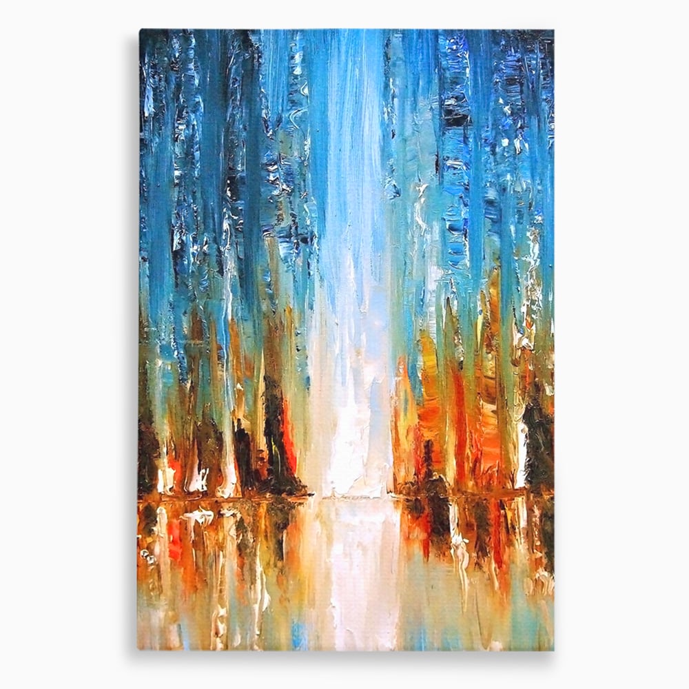 Tablou Canvas Premium LuxCanva® B1120, Abstract Cascade , Living, Abstract, Cascada, Albastru, Dormitor, Liniste, Culori Vibrante
