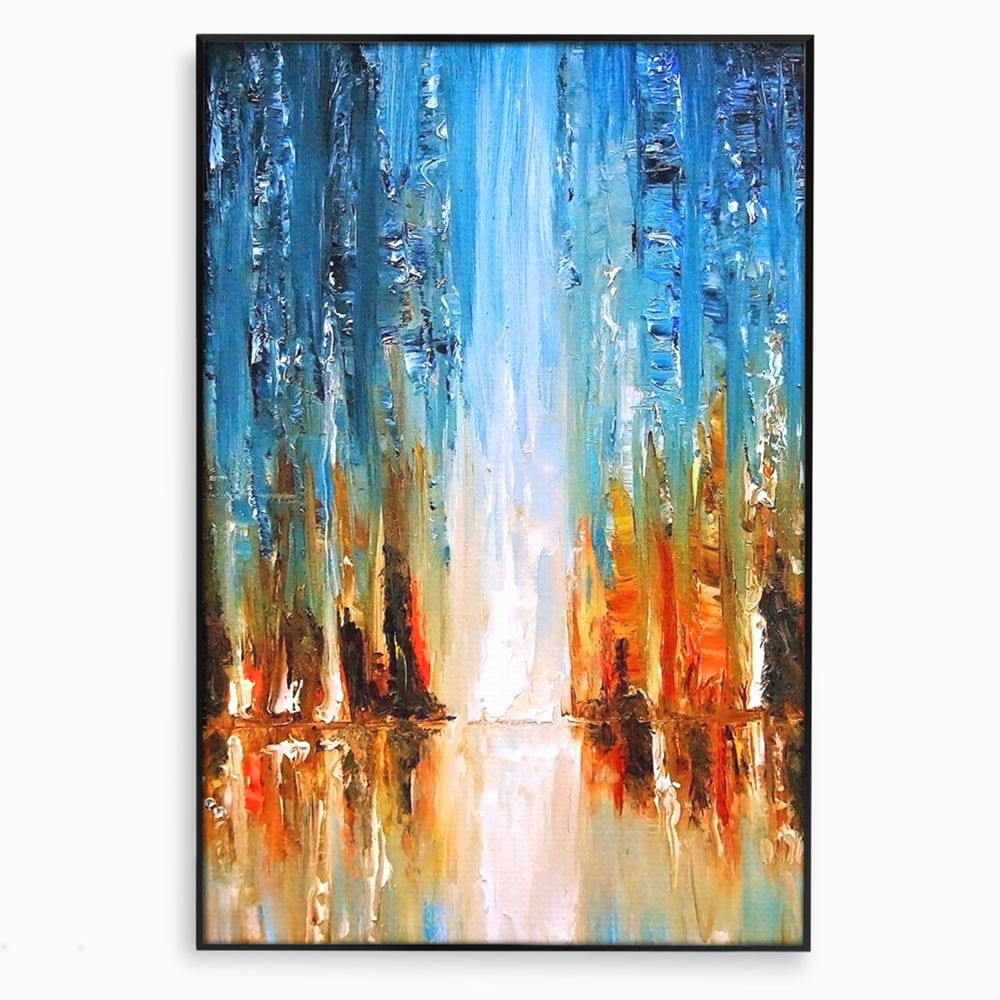 Tablou Canvas Premium LuxCanva® B1120, Abstract Cascade , Living, Abstract, Cascada, Albastru, Dormitor, Liniste, Culori Vibrante