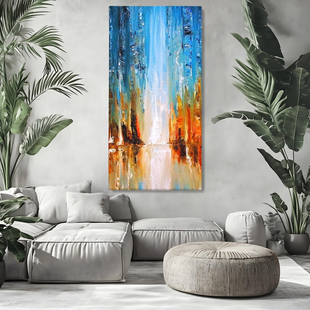 Tablou Canvas Premium LuxCanva® B1120, Abstract Cascade , Living, Abstract, Cascada, Albastru, Dormitor, Liniste, Culori Vibrante
