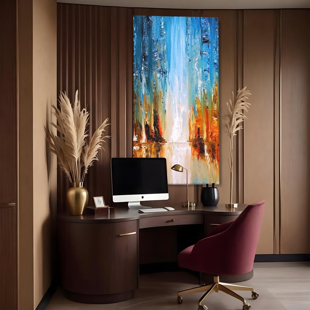 Tablou Canvas Premium LuxCanva® B1120, Abstract Cascade , Living, Abstract, Cascada, Albastru, Dormitor, Liniste, Culori Vibrante