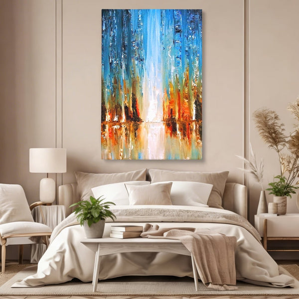 Tablou Canvas Premium LuxCanva® B1120, Abstract Cascade , Living, Abstract, Cascada, Albastru, Dormitor, Liniste, Culori Vibrante