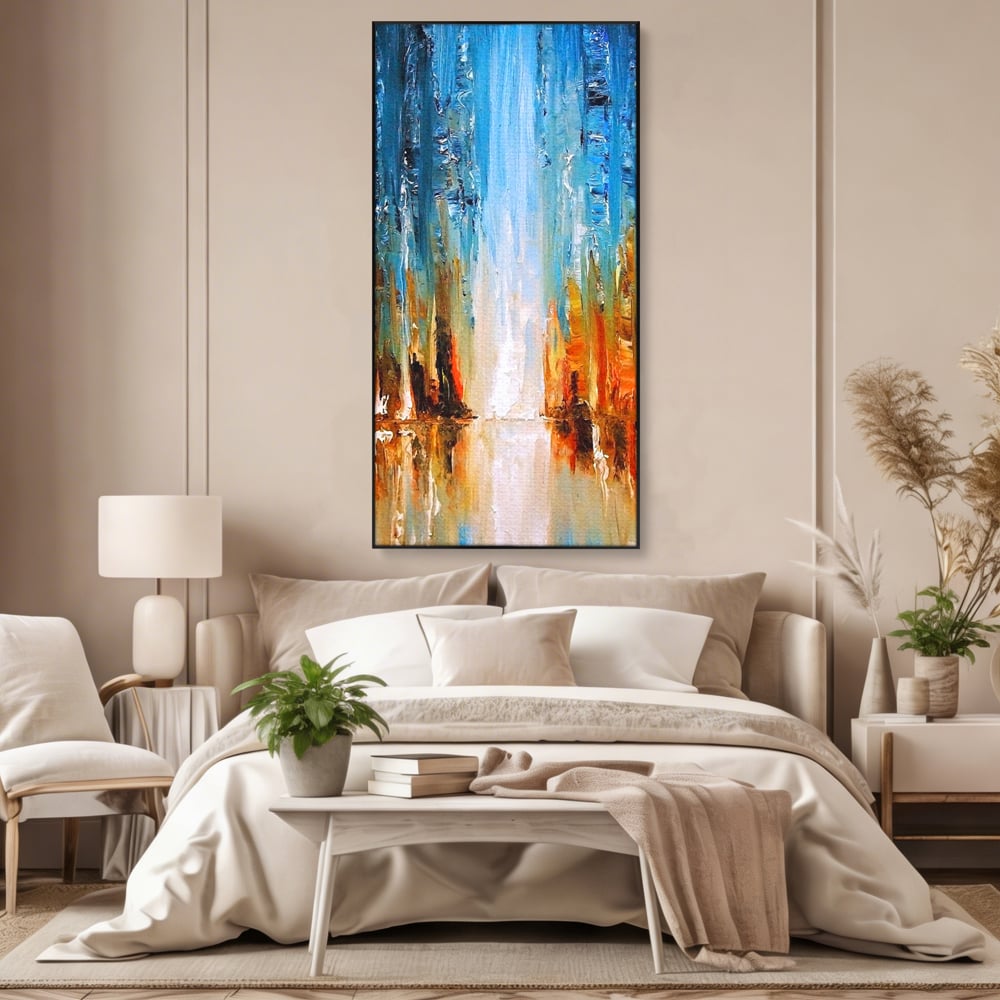 Tablou Canvas Premium LuxCanva® B1120, Abstract Cascade , Living, Abstract, Cascada, Albastru, Dormitor, Liniste, Culori Vibrante