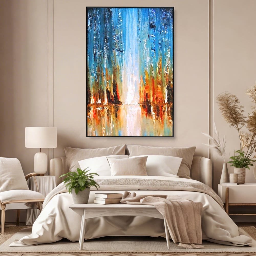 Tablou Canvas Premium LuxCanva® B1120, Abstract Cascade , Living, Abstract, Cascada, Albastru, Dormitor, Liniste, Culori Vibrante