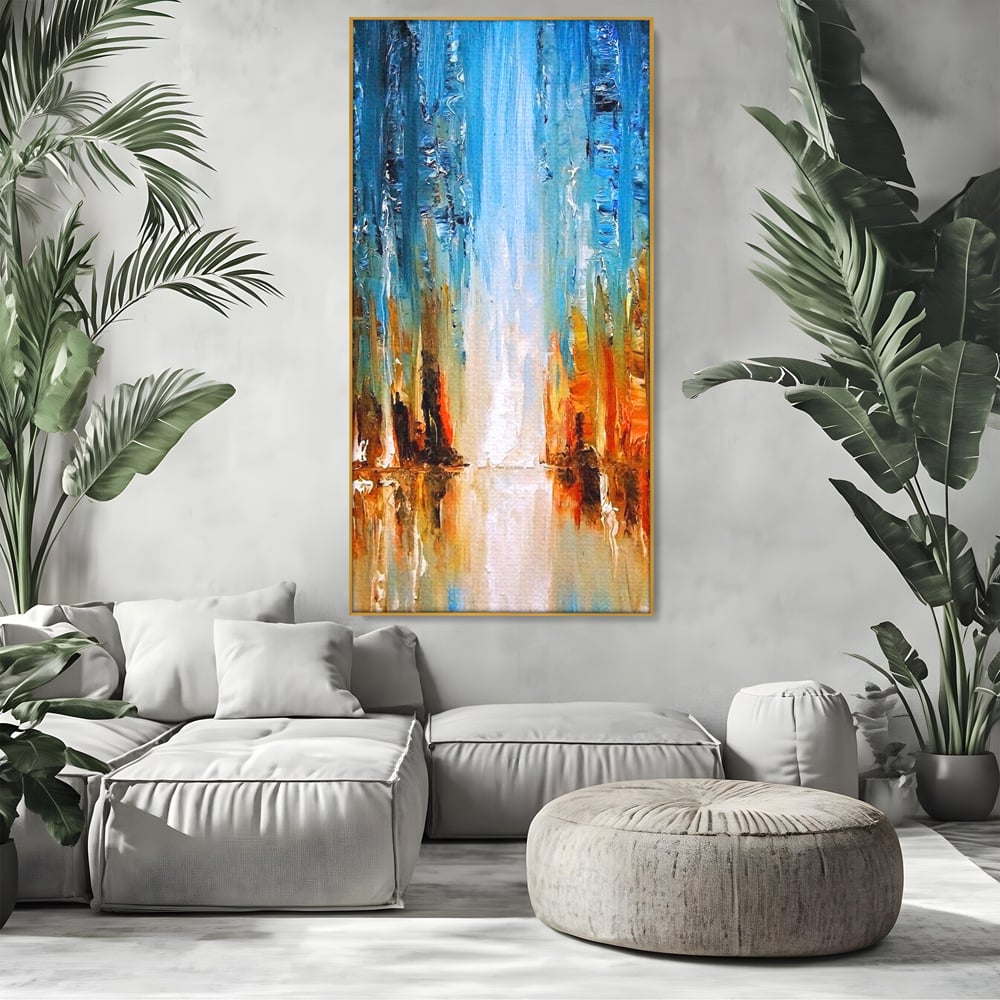 Tablou Canvas Premium LuxCanva® B1120, Abstract Cascade , Living, Abstract, Cascada, Albastru, Dormitor, Liniste, Culori Vibrante