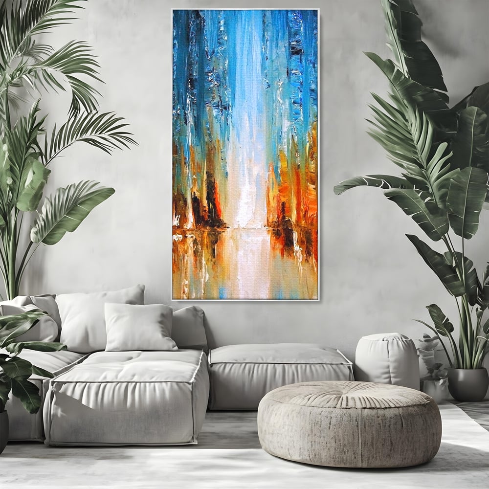 Tablou Canvas Premium LuxCanva® B1120, Abstract Cascade , Living, Abstract, Cascada, Albastru, Dormitor, Liniste, Culori Vibrante