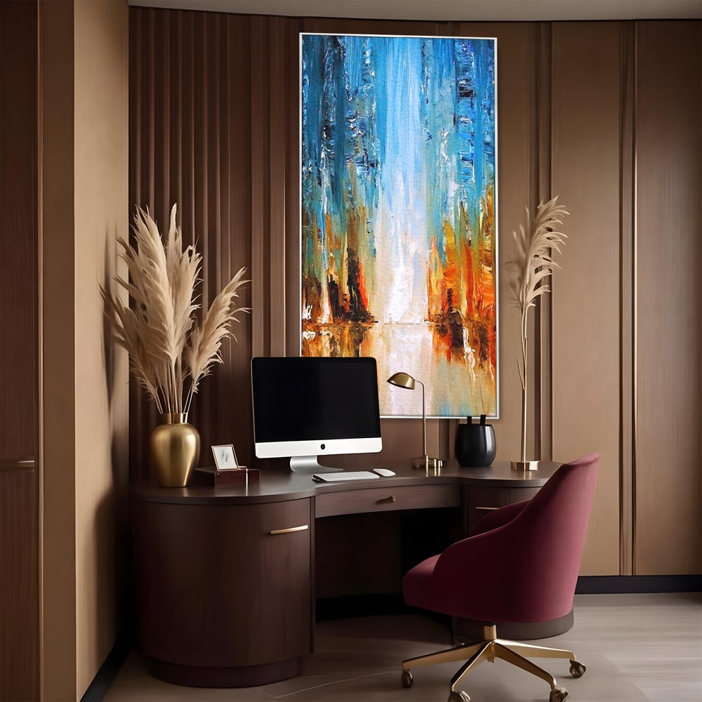 Tablou Canvas Premium LuxCanva® B1120, Abstract Cascade , Living, Abstract, Cascada, Albastru, Dormitor, Liniste, Culori Vibrante