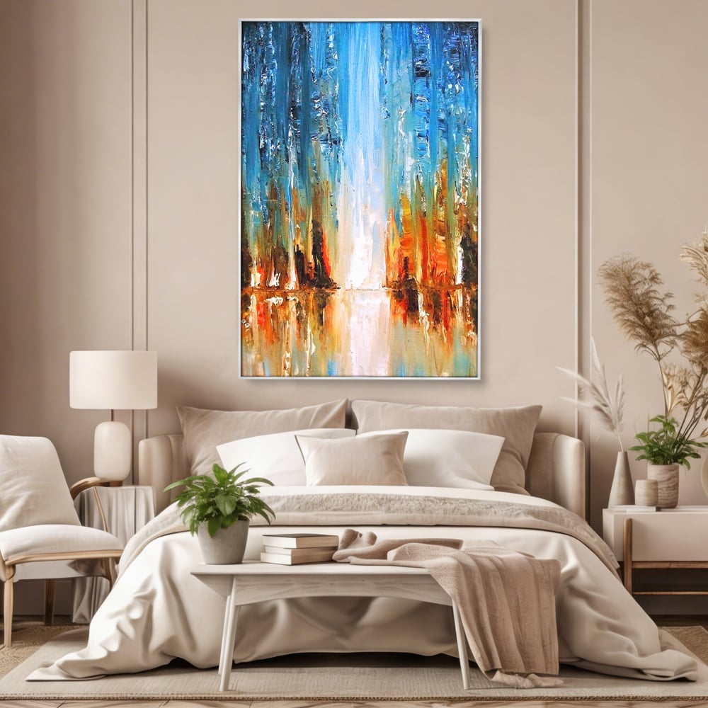 Tablou Canvas Premium LuxCanva® B1120, Abstract Cascade , Living, Abstract, Cascada, Albastru, Dormitor, Liniste, Culori Vibrante