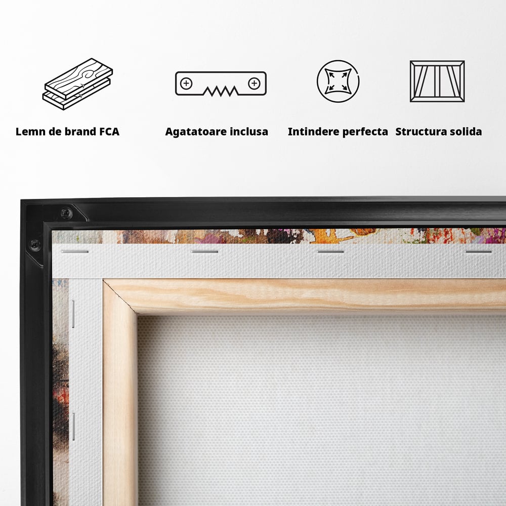 Tablou Canvas Premium LuxCanva® B1121, Flori Si Fluturi ,  Culori, Living, Flori, Mireasma, Dormitor, Fluture, Primavara, Culori Vibrante