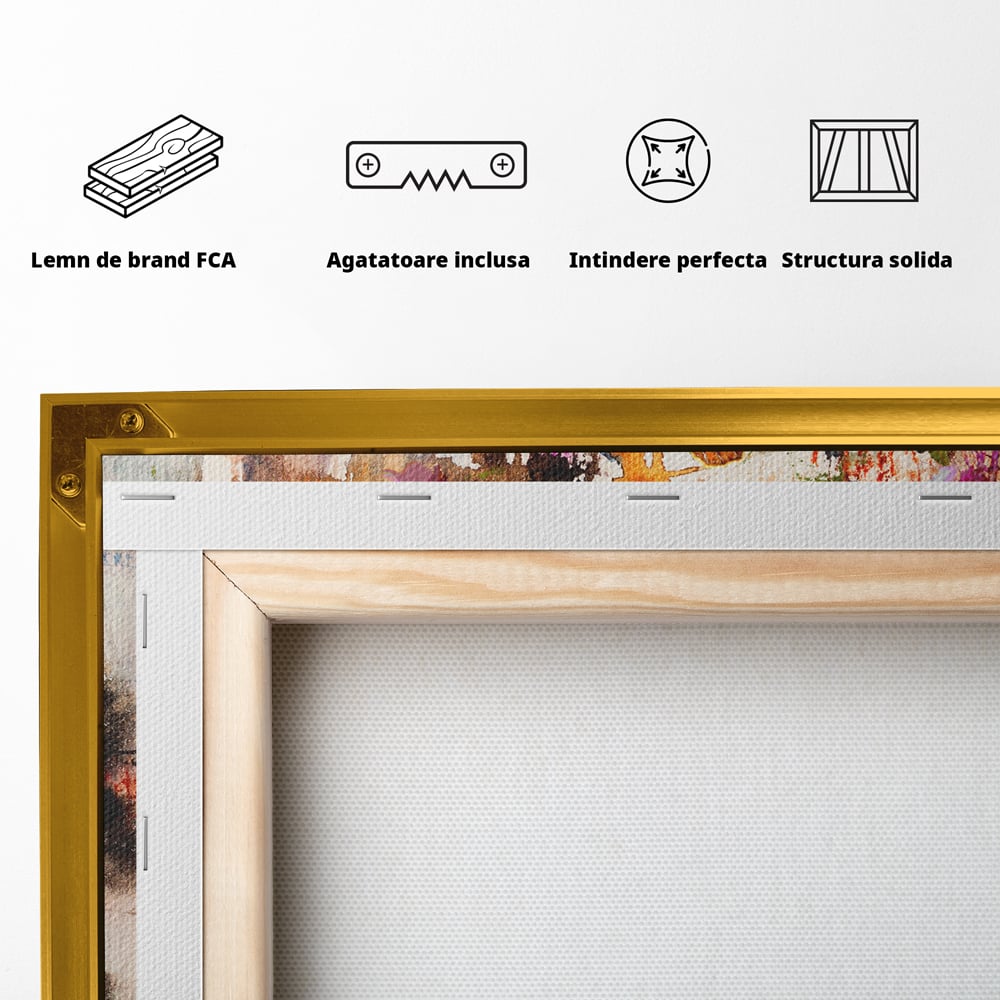 Tablou Canvas Premium LuxCanva® B1121, Flori Si Fluturi ,  Culori, Living, Flori, Mireasma, Dormitor, Fluture, Primavara, Culori Vibrante