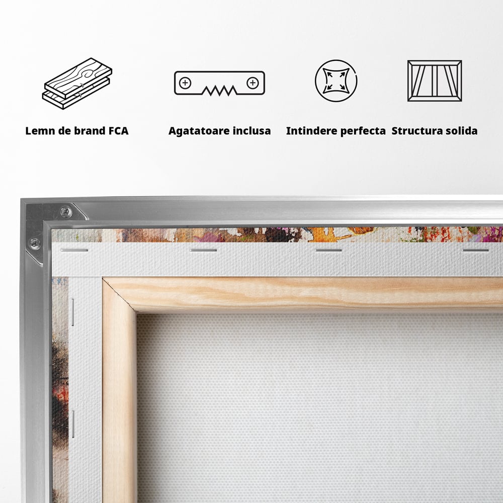 Tablou Canvas Premium LuxCanva® B1121, Flori Si Fluturi ,  Culori, Living, Flori, Mireasma, Dormitor, Fluture, Primavara, Culori Vibrante
