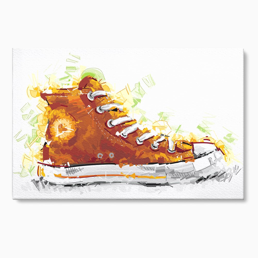 Tablou Canvas Premium LuxCanva® B1123, Tenisi Converse ,  Culori, Baschet, Converse, Dormitor, Chuck Taylor, Sport, Portocaliu, Copii, Culori Vibrante