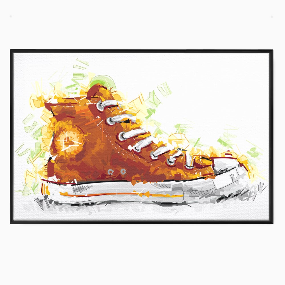 Tablou Canvas Premium LuxCanva® B1123, Tenisi Converse ,  Culori, Baschet, Converse, Dormitor, Chuck Taylor, Sport, Portocaliu, Copii, Culori Vibrante
