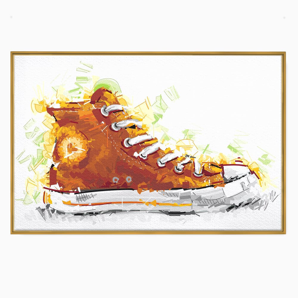 Tablou Canvas Premium LuxCanva® B1123, Tenisi Converse ,  Culori, Baschet, Converse, Dormitor, Chuck Taylor, Sport, Portocaliu, Copii, Culori Vibrante