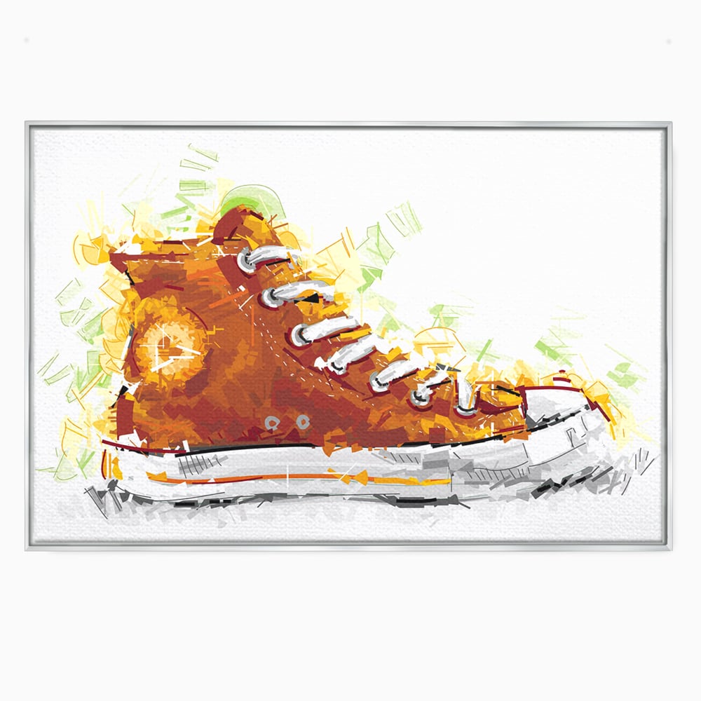 Tablou Canvas Premium LuxCanva® B1123, Tenisi Converse ,  Culori, Baschet, Converse, Dormitor, Chuck Taylor, Sport, Portocaliu, Copii, Culori Vibrante