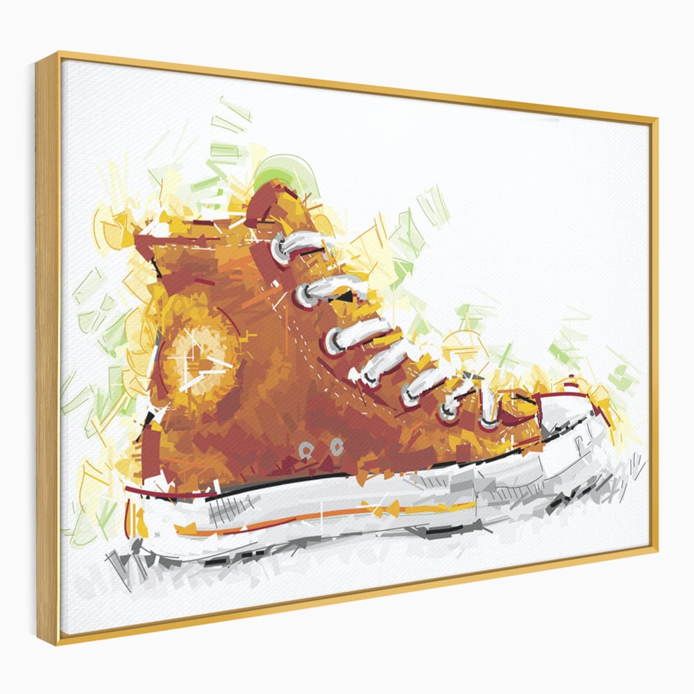 Tablou Canvas Premium LuxCanva® B1123, Tenisi Converse ,  Culori, Baschet, Converse, Dormitor, Chuck Taylor, Sport, Portocaliu, Copii, Culori Vibrante