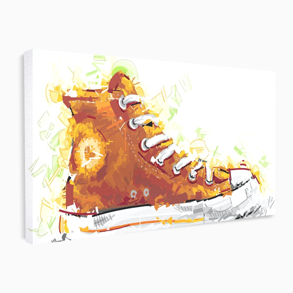 Tablou Canvas Premium LuxCanva® B1123, Tenisi Converse ,  Culori, Baschet, Converse, Dormitor, Chuck Taylor, Sport, Portocaliu, Copii, Culori Vibrante