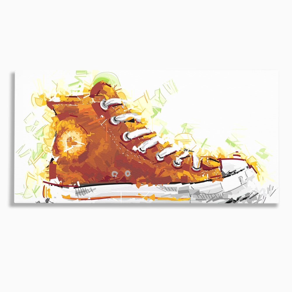 Tablou Canvas Premium LuxCanva® B1123, Tenisi Converse ,  Culori, Baschet, Converse, Dormitor, Chuck Taylor, Sport, Portocaliu, Copii, Culori Vibrante