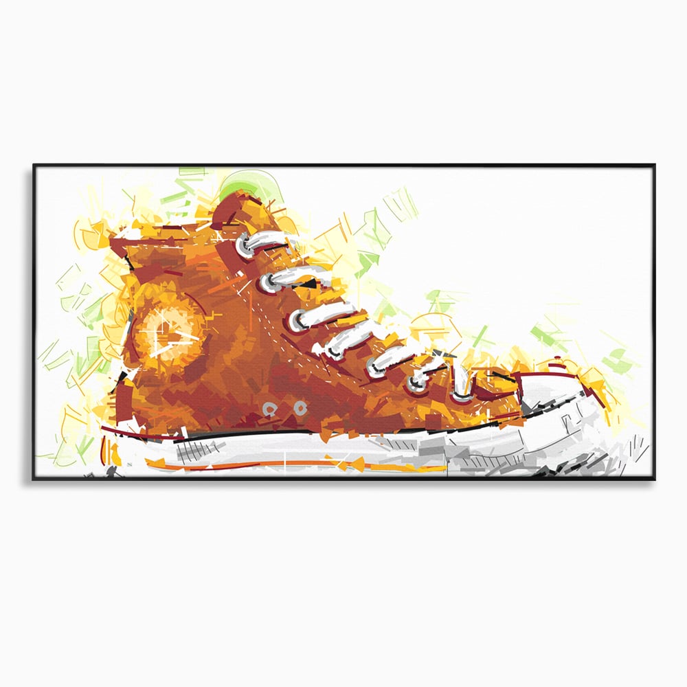 Tablou Canvas Premium LuxCanva® B1123, Tenisi Converse ,  Culori, Baschet, Converse, Dormitor, Chuck Taylor, Sport, Portocaliu, Copii, Culori Vibrante