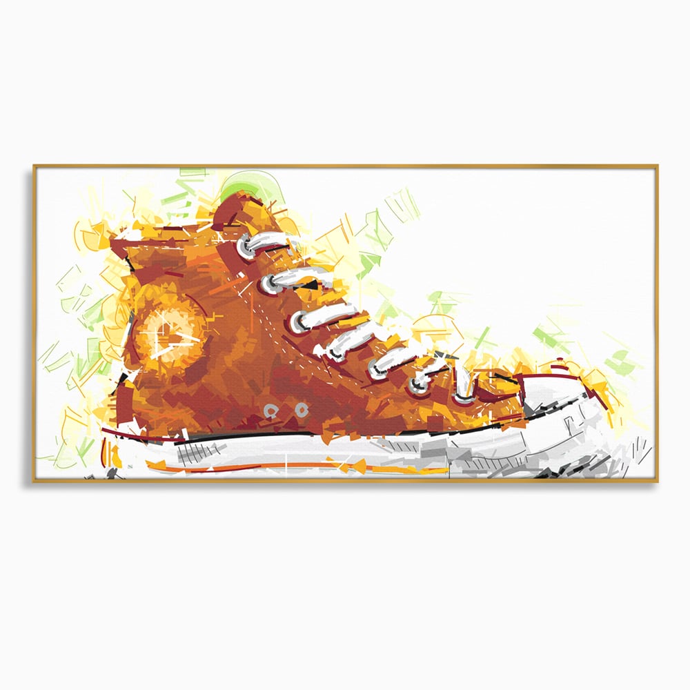 Tablou Canvas Premium LuxCanva® B1123, Tenisi Converse ,  Culori, Baschet, Converse, Dormitor, Chuck Taylor, Sport, Portocaliu, Copii, Culori Vibrante