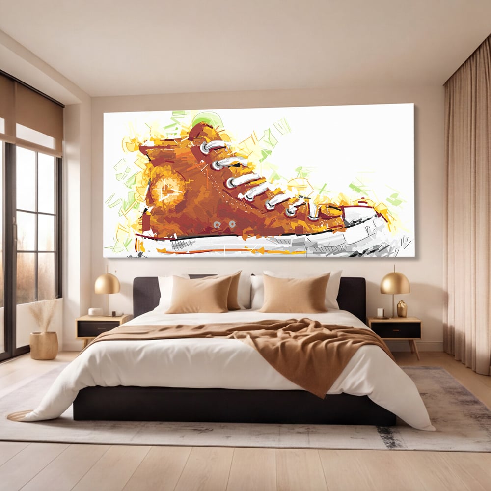Tablou Canvas Premium LuxCanva® B1123, Tenisi Converse ,  Culori, Baschet, Converse, Dormitor, Chuck Taylor, Sport, Portocaliu, Copii, Culori Vibrante