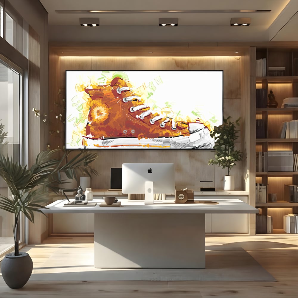 Tablou Canvas Premium LuxCanva® B1123, Tenisi Converse ,  Culori, Baschet, Converse, Dormitor, Chuck Taylor, Sport, Portocaliu, Copii, Culori Vibrante