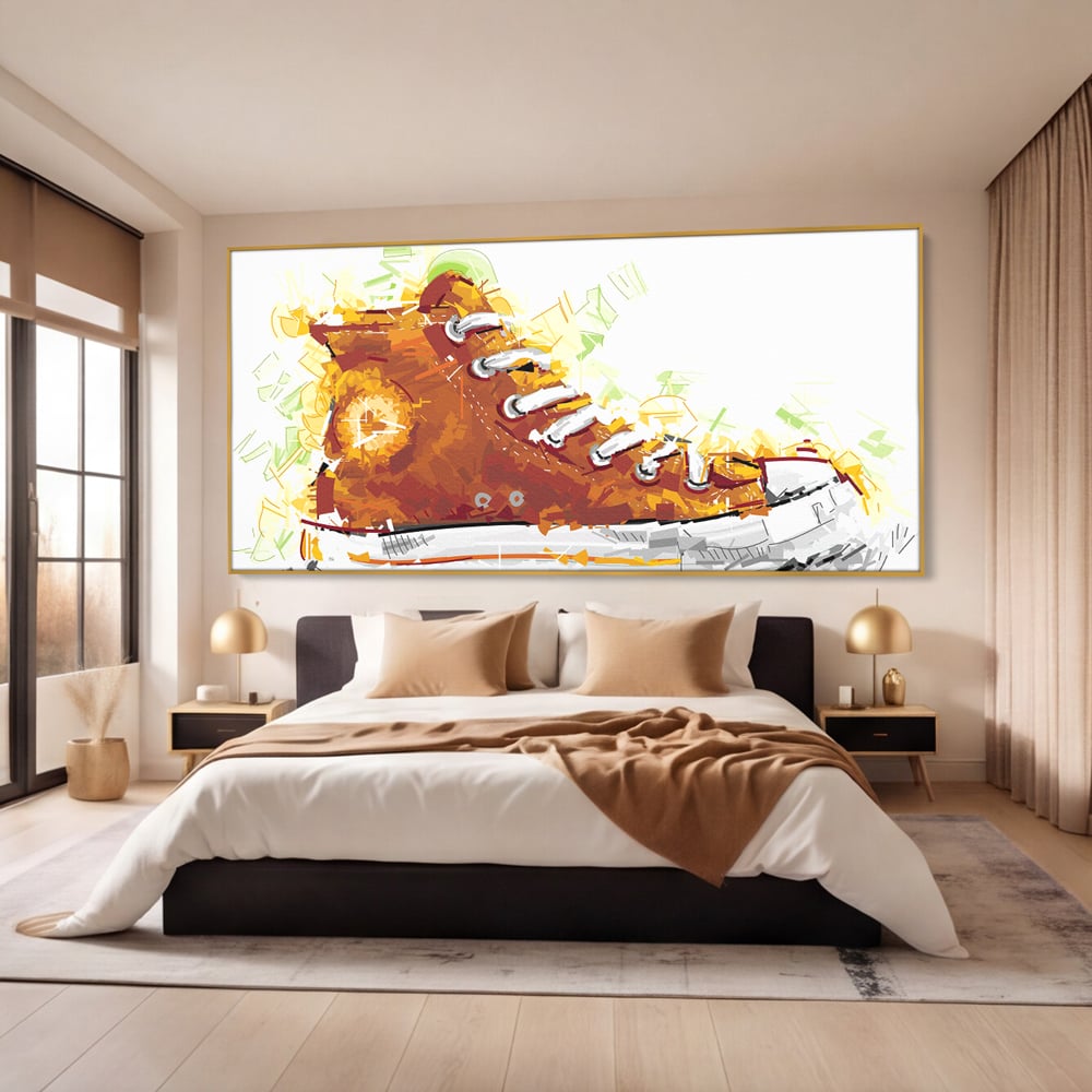 Tablou Canvas Premium LuxCanva® B1123, Tenisi Converse ,  Culori, Baschet, Converse, Dormitor, Chuck Taylor, Sport, Portocaliu, Copii, Culori Vibrante