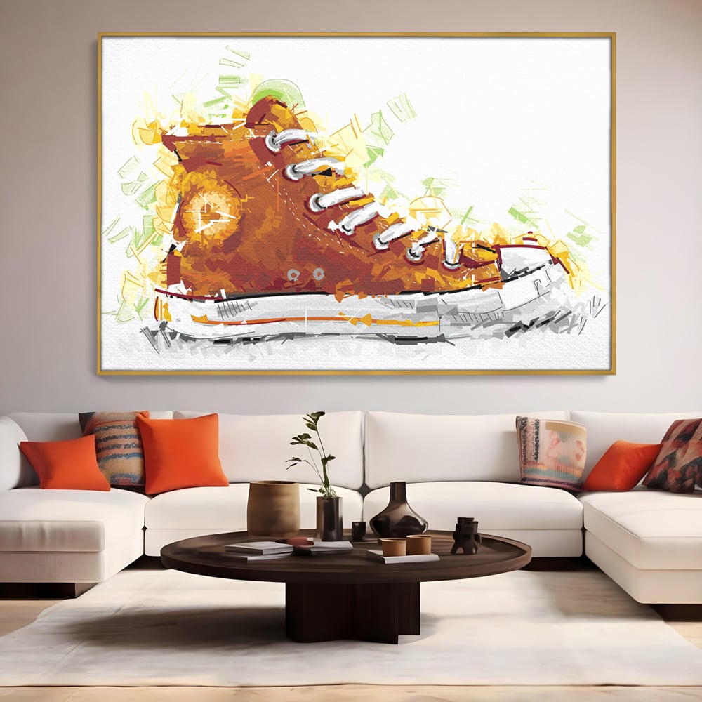 Tablou Canvas Premium LuxCanva® B1123, Tenisi Converse ,  Culori, Baschet, Converse, Dormitor, Chuck Taylor, Sport, Portocaliu, Copii, Culori Vibrante
