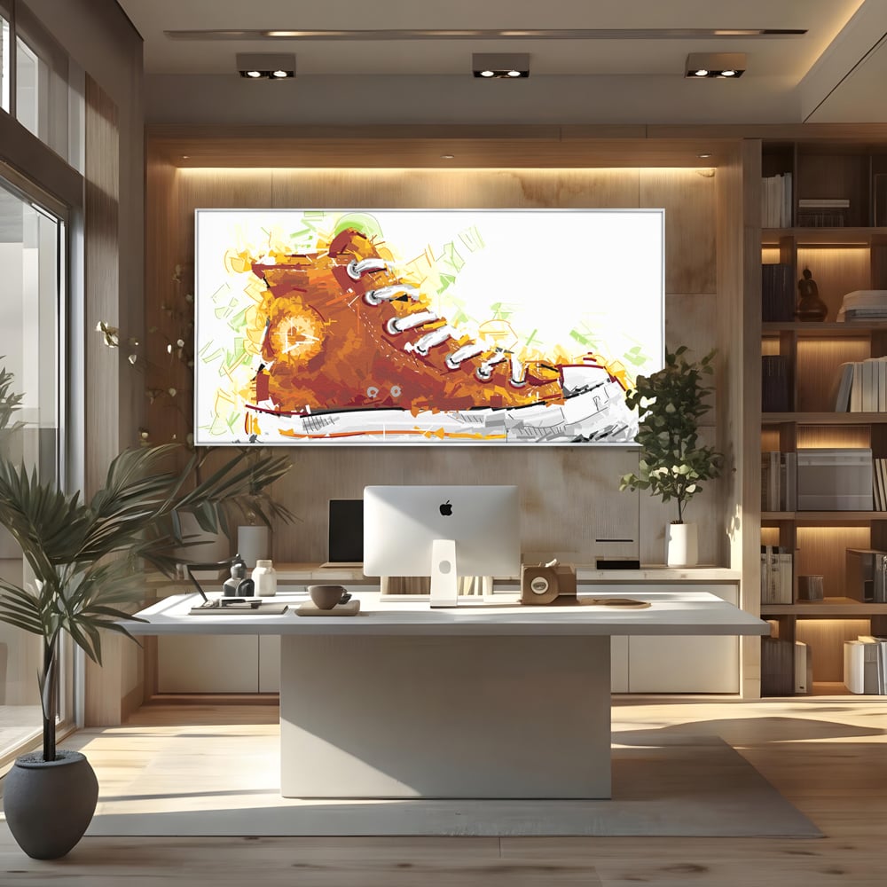 Tablou Canvas Premium LuxCanva® B1123, Tenisi Converse ,  Culori, Baschet, Converse, Dormitor, Chuck Taylor, Sport, Portocaliu, Copii, Culori Vibrante