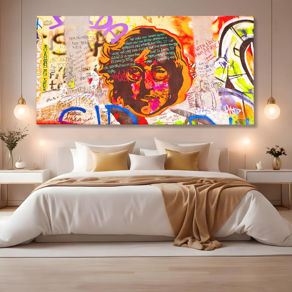Tablou Canvas Premium LuxCanva® B1124, The Amazing John Lennon , Culori, Living, Muzician, Idol, Formatie, The Beatles, Activist, Marea Britanie, Artist, Culori Vibrante