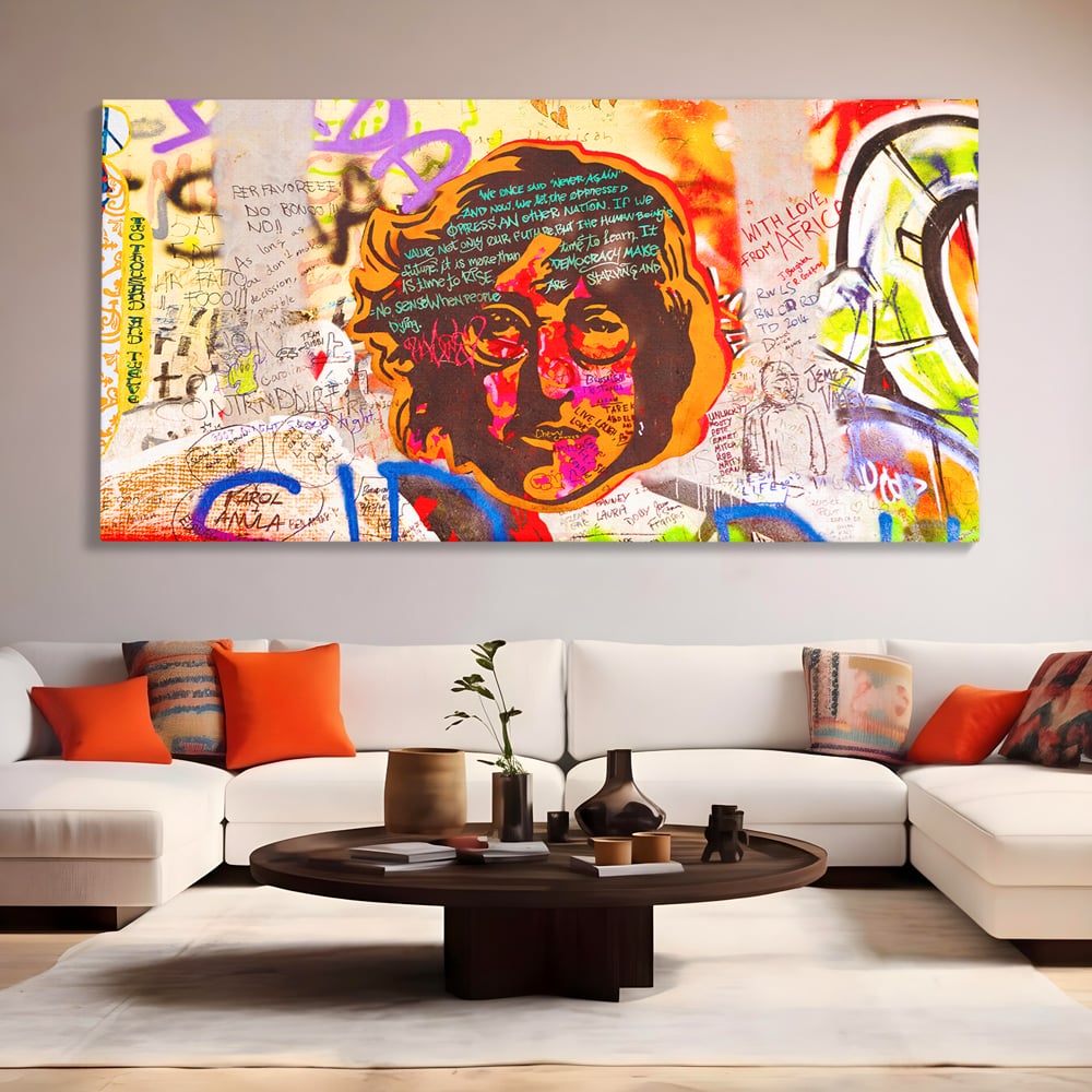 Tablou Canvas Premium LuxCanva® B1124, The Amazing John Lennon , Culori, Living, Muzician, Idol, Formatie, The Beatles, Activist, Marea Britanie, Artist, Culori Vibrante