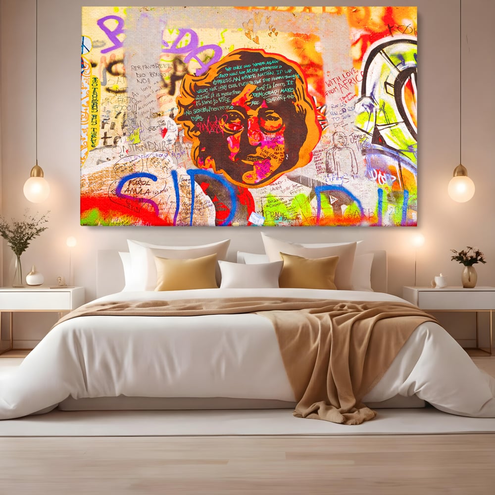 Tablou Canvas Premium LuxCanva® B1124, The Amazing John Lennon , Culori, Living, Muzician, Idol, Formatie, The Beatles, Activist, Marea Britanie, Artist, Culori Vibrante