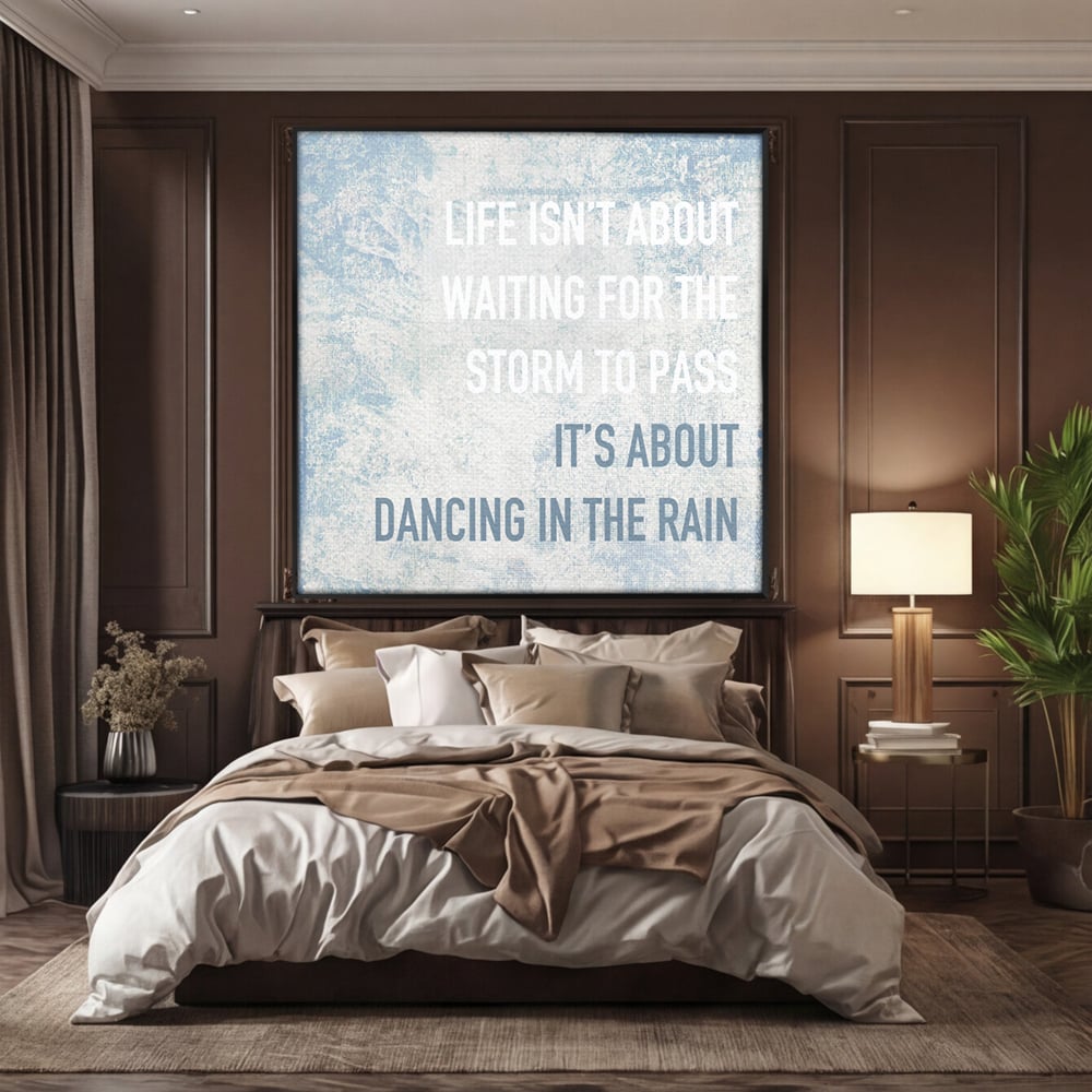 Tablou Canvas Premium LuxCanva® B1125, Dancing In The Rain , Culori, Dans, Ploaie, Living Room, Incurajare, Motivational, Birou, Culori Vibrante
