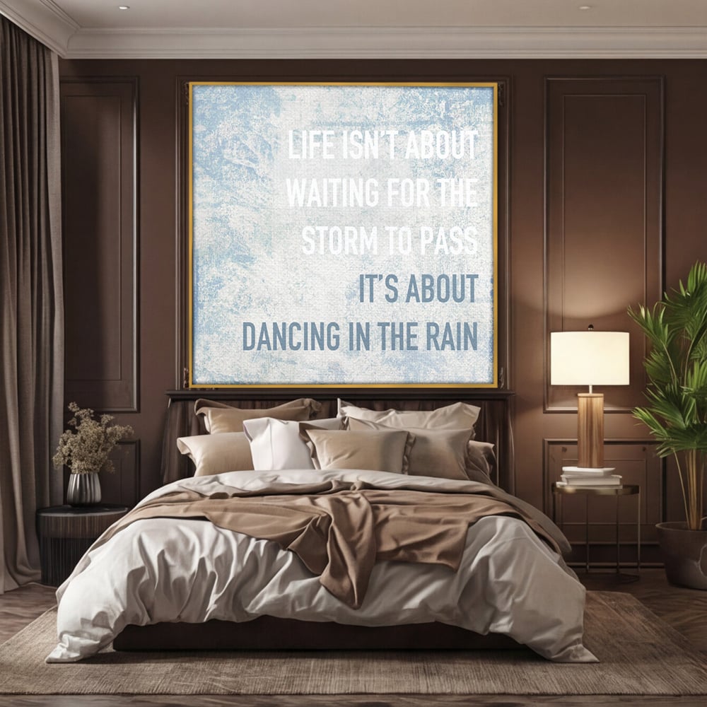 Tablou Canvas Premium LuxCanva® B1125, Dancing In The Rain , Culori, Dans, Ploaie, Living Room, Incurajare, Motivational, Birou, Culori Vibrante