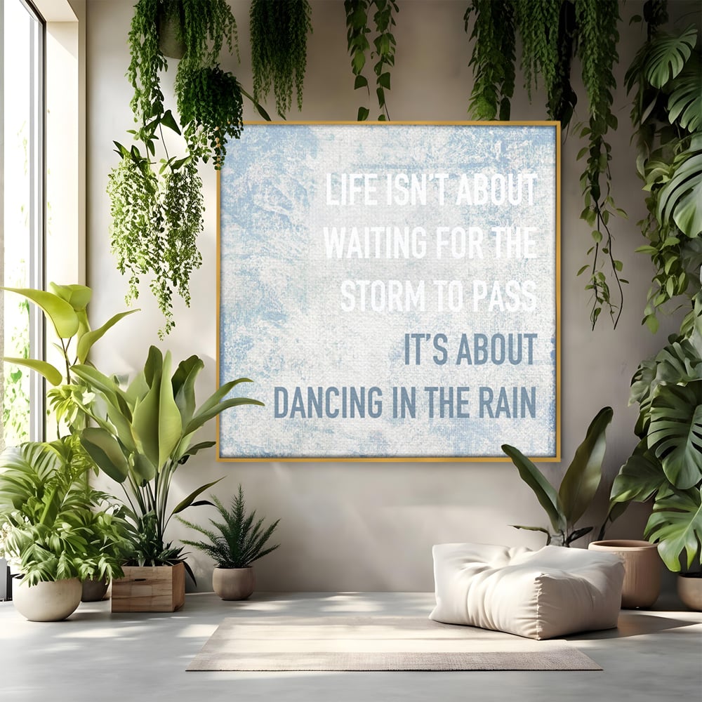 Tablou Canvas Premium LuxCanva® B1125, Dancing In The Rain , Culori, Dans, Ploaie, Living Room, Incurajare, Motivational, Birou, Culori Vibrante