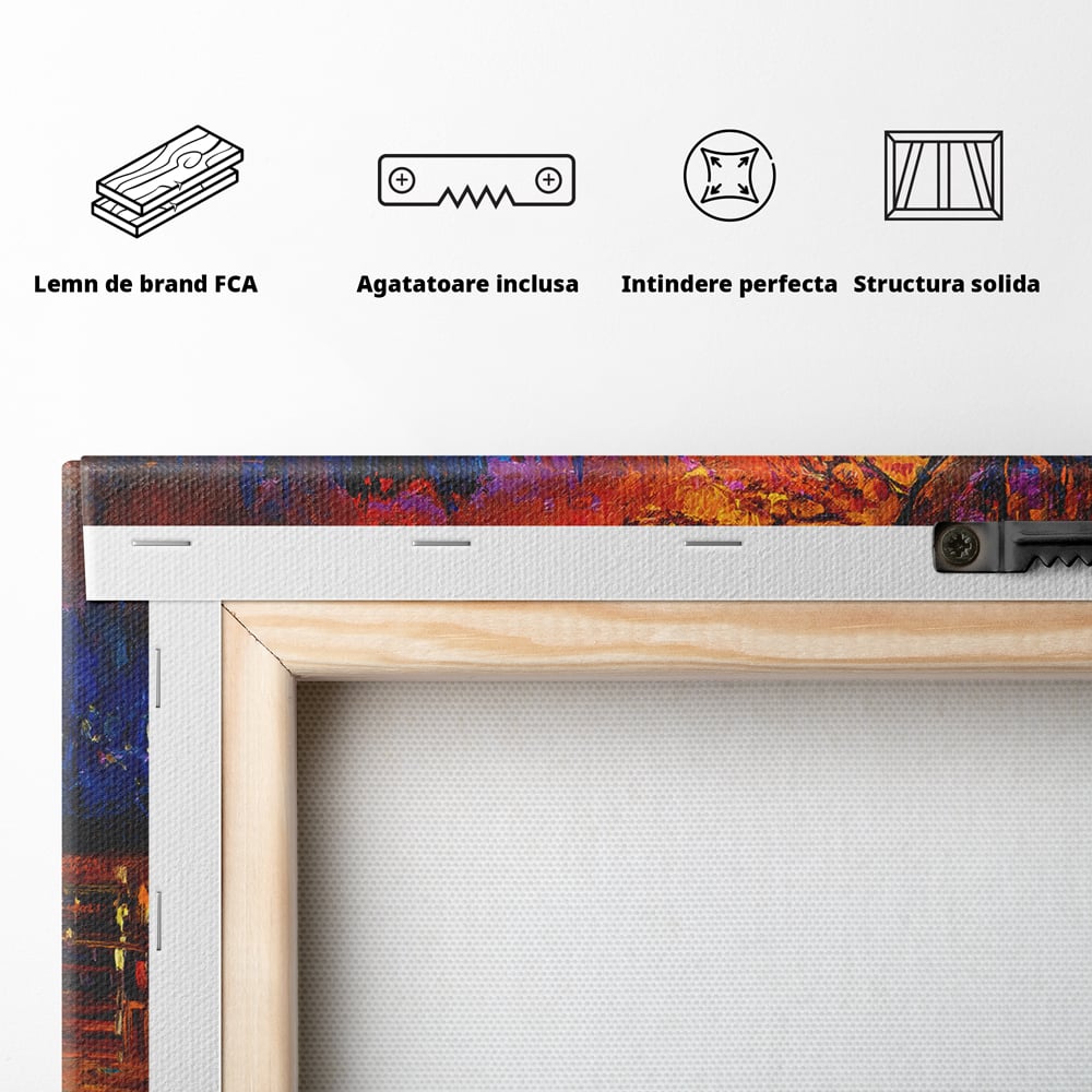 Leinwandbilder Premium LuxCanva® B1127, Sonnenuntergang am See, Farben, See, Bank, Wohnzimmer, Sonnenuntergang, Inspirierend, Schlafzimmer, Lebendige Farben