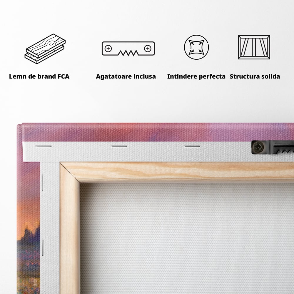 Tablou Canvas Premium LuxCanva® B1128, Vara Pe Campul Cu Flori , Flori, Campie, Living, Vara, Natura, Culori Vibrante