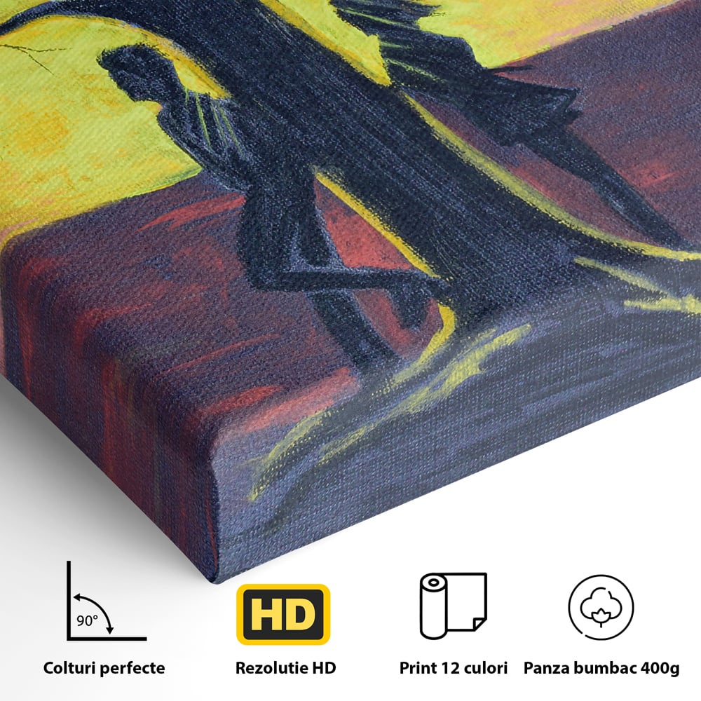Leinwandbilder Premium LuxCanva® B1129, Paar bei Sonnenuntergang, Sonnenuntergang, Baum, Wohnen, Leben, Liebe, Er und Sie, Schlafzimmer, leuchtende Farben