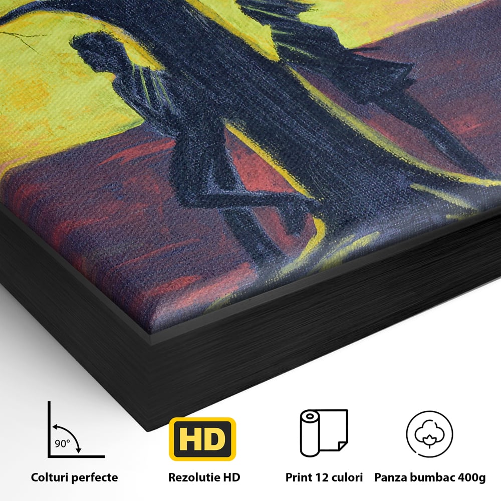 Leinwandbilder Premium LuxCanva® B1129, Paar bei Sonnenuntergang, Sonnenuntergang, Baum, Wohnen, Leben, Liebe, Er und Sie, Schlafzimmer, leuchtende Farben